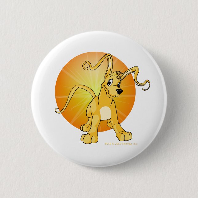 Playful yellow Gelert 6 Cm Round Badge (Front)