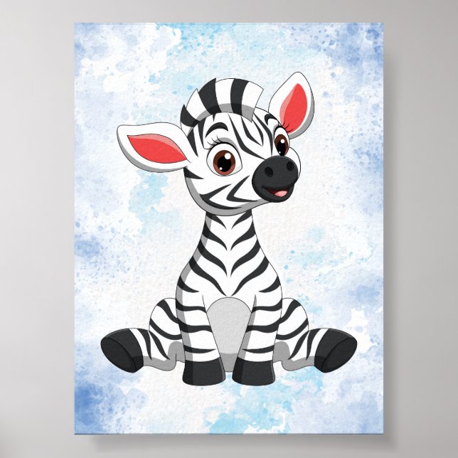 Playful Zebra Kid Room Decor! Safari Nursery Decor (Front)