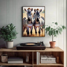 Playful Zebras Colourful Safari Inspired Art