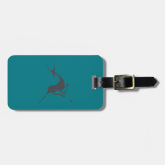 Playfully Elegant Hand Drawn Grey Gazelle Luggage Tag