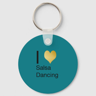 Playfully Elegant I Heart Salsa Dancing Key Ring