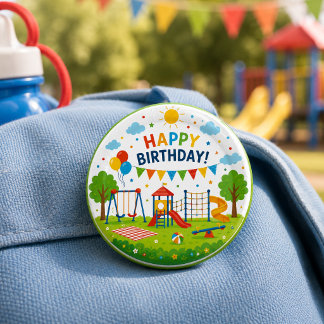 Playground Adventure 6th Birthday Park Party 3 Cm Round Badge