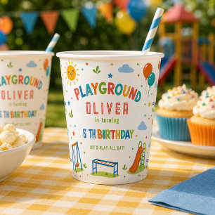 Playground Adventure 6th Birthday Park Party Paper Cups