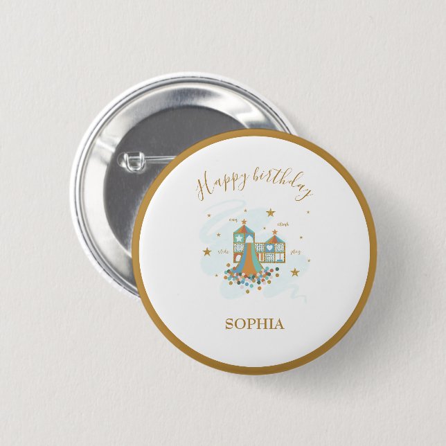 Playground Adventure Party 6 Cm Round Badge (Front & Back)