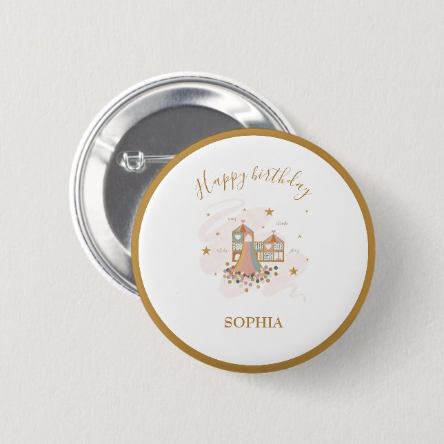 Playground Adventure Party 6 Cm Round Badge (Front & Back)