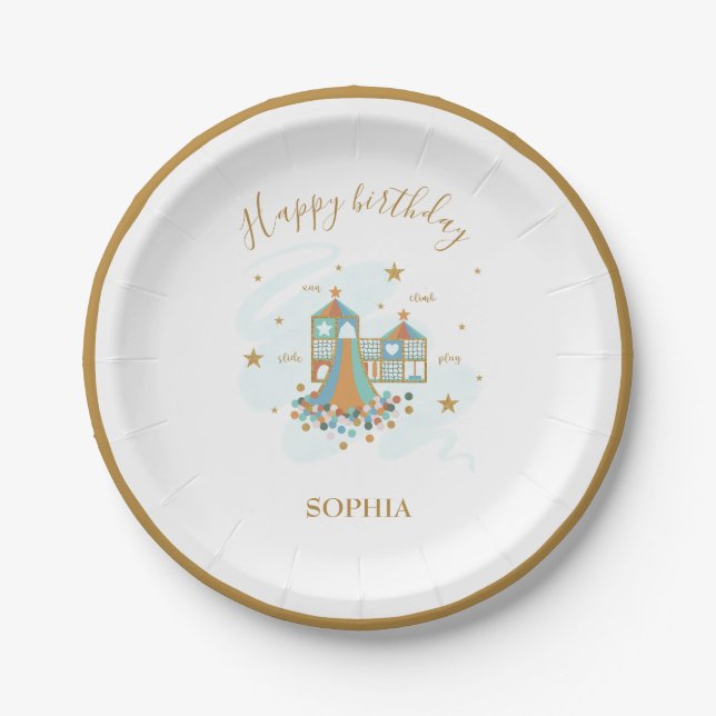 Playground Adventure Party Paper Plate (Front)
