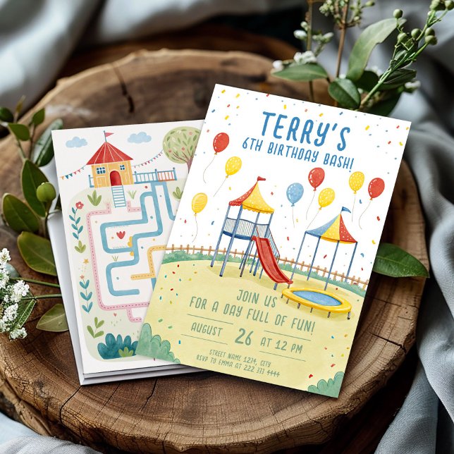 Playground Birthday Editable Kids Party Invitation (Creator Uploaded)