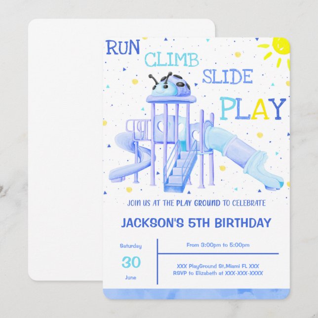 Playground Birthday Invitation (Front/Back)