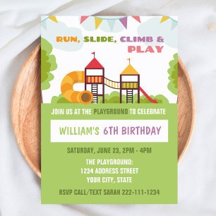 Playground Birthday Invitation, Park Party Invitat Invitation