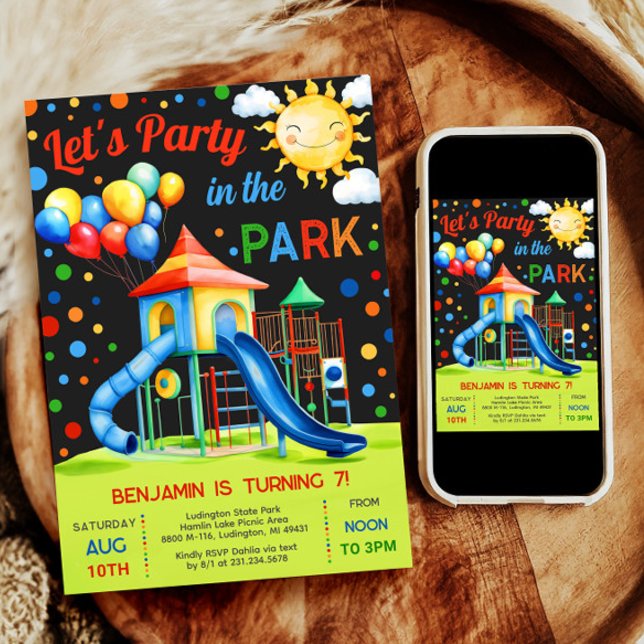 Playground Birthday Invitation - Party in the Park (Playground Birthday Invitation - Party in the Park)