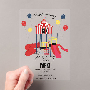 Playground Birthday Party in the Park Kids Acrylic Invitations