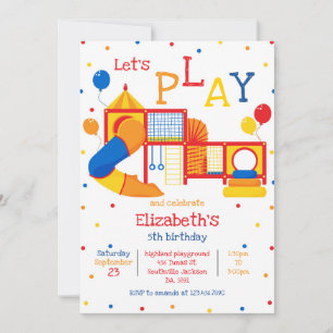Playground, Bounce Jump, Trampoline Birthday Invitation