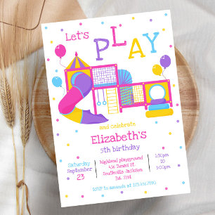 Playground, Bounce Jump, Trampoline Birthday Invitation