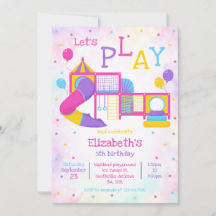 Playground, Bounce Jump, Trampoline Birthday Invitation