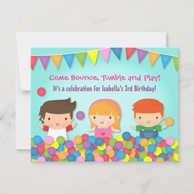Playground Cute Kids Birthday Party Invitations (Front)