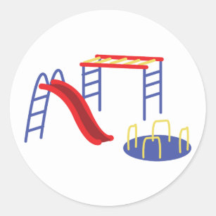 Playground Equipment Classic Round Sticker