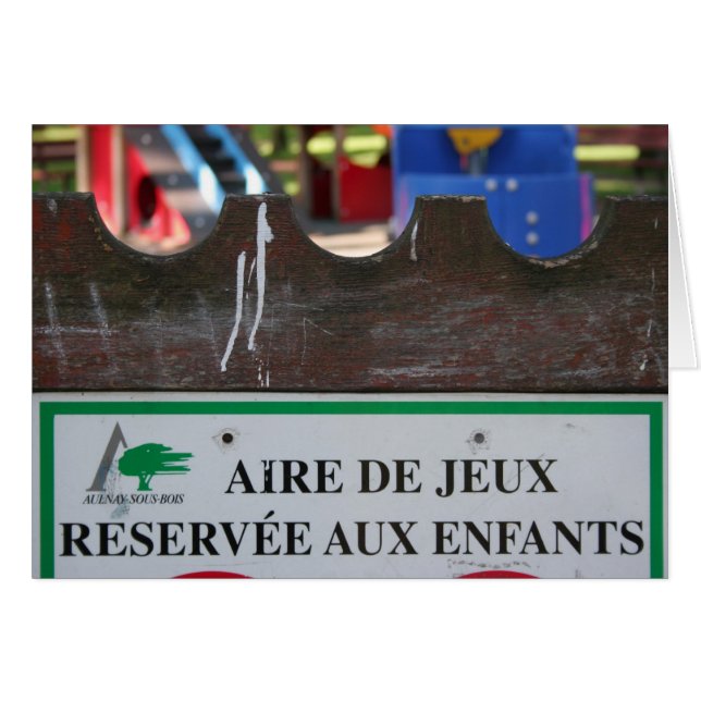 Playground for Children 1 Reserve aux Enfants card (Front Horizontal)