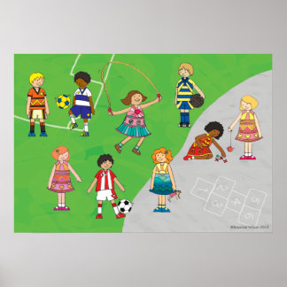 Playground games boys and girls poster