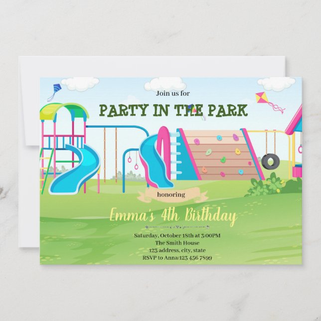 Playground girl birthday Invitation (Front)