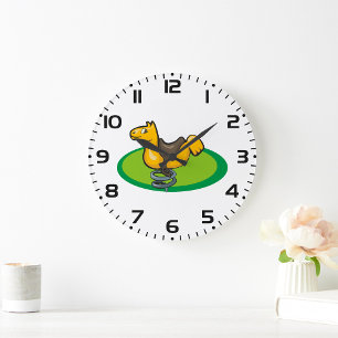 Playground Horse Spring Rider Large Clock