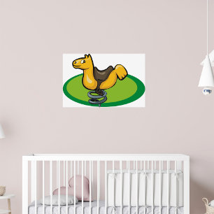Playground Horse Spring Rider Poster