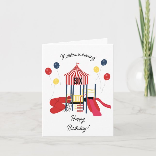 Playground Kids Boys Girls Birthday  Card (Front)