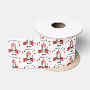 Playground Kids Boys Girls Birthday Custom Name Satin Ribbon
