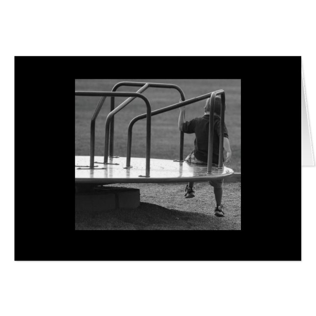 Playground merry-go-round note cards (Front Horizontal)