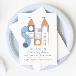 Playground Party in the Park Boy Birthday Invitation