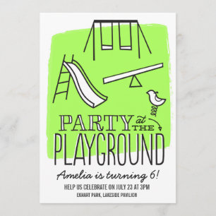 Playground Party Invite - Lime