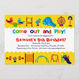 PLAYGROUND Themed - Birthday Party Invitations