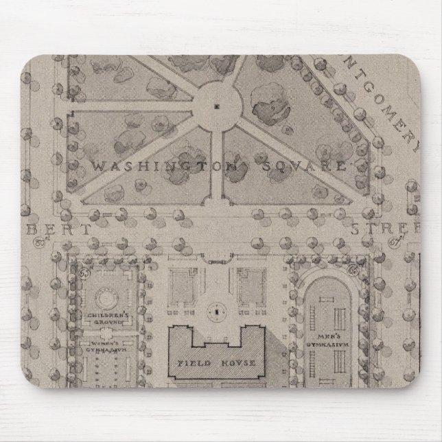 Playground, Washington Square, San Francisco Mouse Mat (Front)
