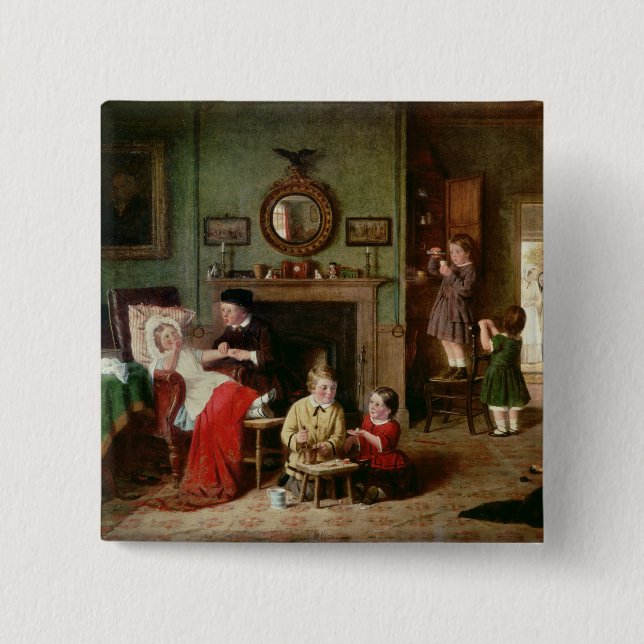 Playing at Doctors 15 Cm Square Badge (Front)