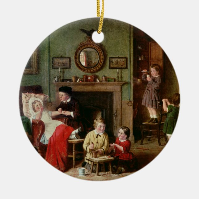 Playing at Doctors Ceramic Tree Decoration (Front)