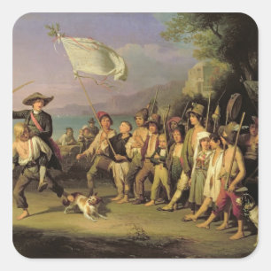 Playing at Soldiers, Roman Revolution 1848 Square Sticker