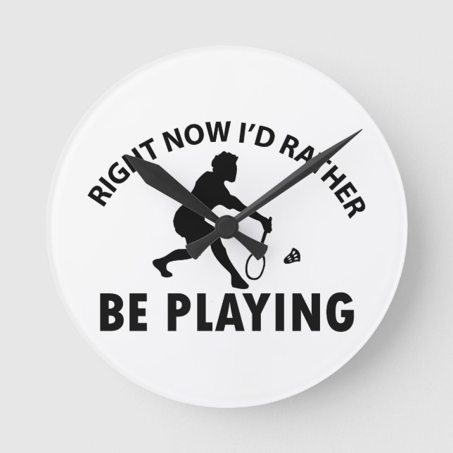 playing badminton round clock (Front)