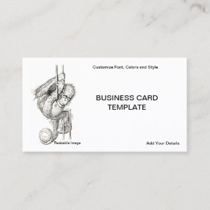 Playing Ball  -  Young Orangutan Ape Business Card