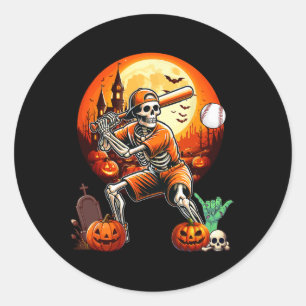 Playing Baseball Halloween Player Trainer Fan Love Classic Round Sticker