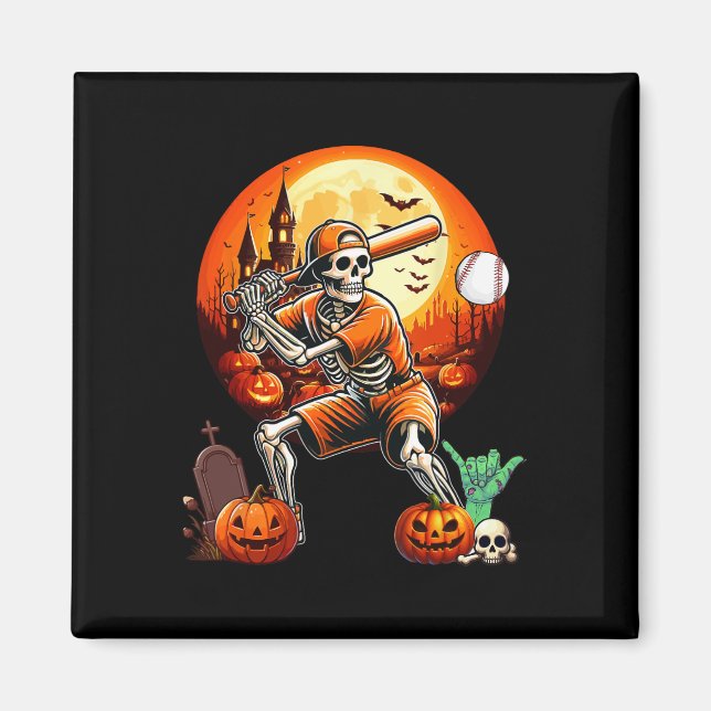 Playing Baseball Halloween Player Trainer Fan Love Magnet (Front)