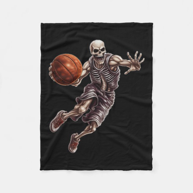 Playing Basketball Cool Funny Halloween 1  Fleece Blanket (Front)