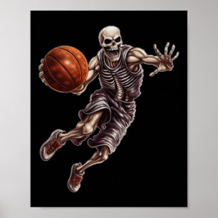 Playing Basketball Cool Funny Halloween 1  Poster