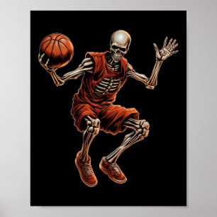 Playing Basketball Cool Funny Halloween Poster