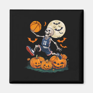 Playing Basketball Halloween Men Boys Basketball Magnet