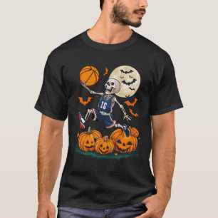 Playing Basketball Halloween Men Boys Basketball T-Shirt