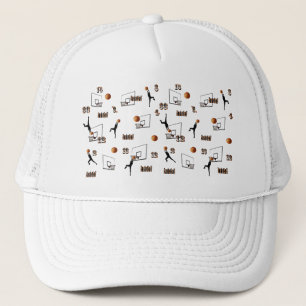 Playing Basketball Pattern, Trucker Hat