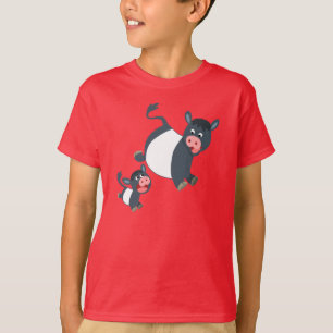 Playing Belted Galloway Cow & Calf Kids T-Shirt
