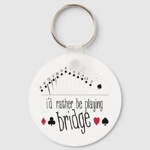 Playing Bridge Key Ring