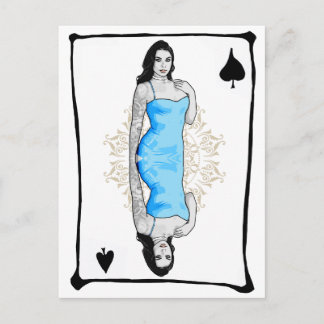 Playing Card Cartoon Girl Spades