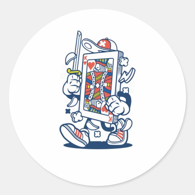 Playing Card Classic Round Sticker (Front)