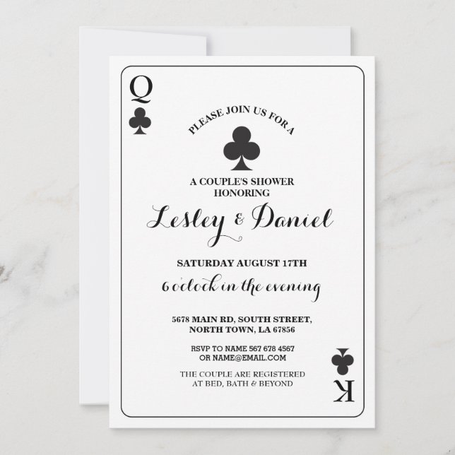 Playing Card Couples Engagement Ace Vegas Spade (Front)